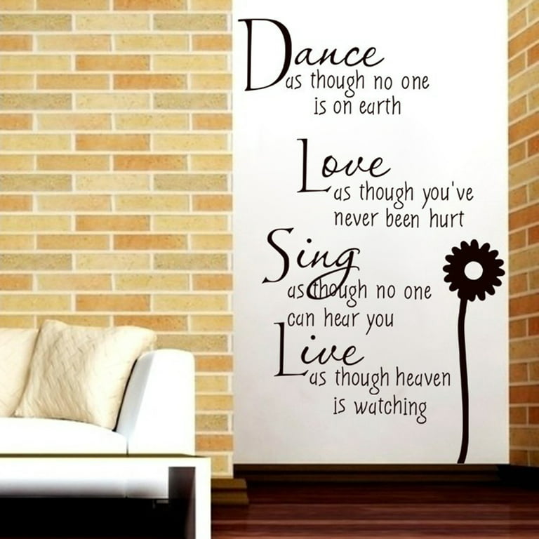 Dance Love Sing Live Flower bedroom Quote Wall Stickers Art Removable Decals DIY